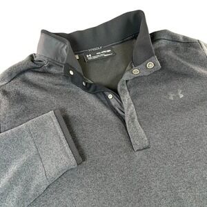 Under Armour Men's Charcoal Gray Golf ColdGear Snap Button Pullover Sweater XXL